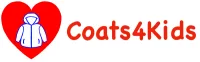 coats4kids logo. graphic of a red heart with a coat in the middle with the words coats4kids alongside to the right.
