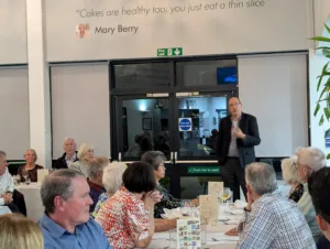 Nigel Swan, Chairman at Helping Hands Community Trust spoke at the Chesterton House Foundation Dinner