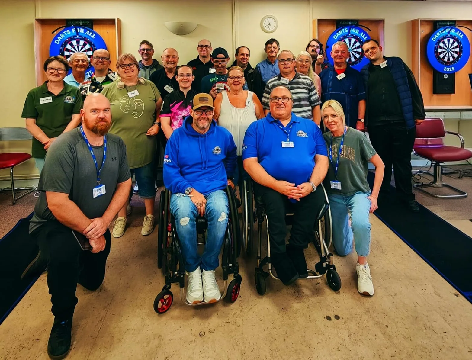 An image taken from Darts for All website of the group of players that attend the sessions.